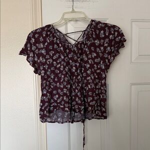 Lush Burgundy Floral Blouse
